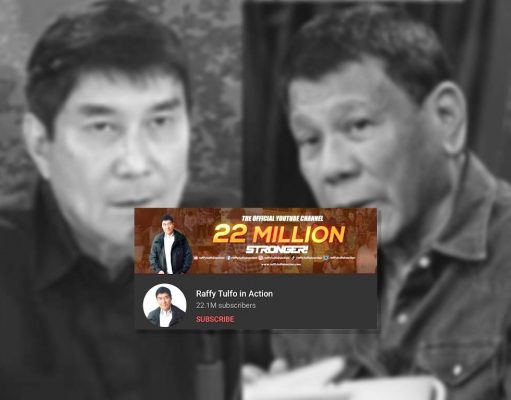 Raffy Tulfo’s Youtube Channel Down to 21.7M Subscribers from 22.1M