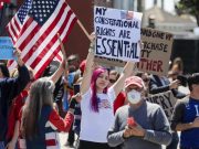 Police Officers Protesting the ‘Stay-at-Home’ Policy
